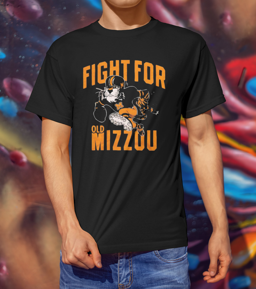Fight For Old Mizzou Football Mascot In Action T-Shirt