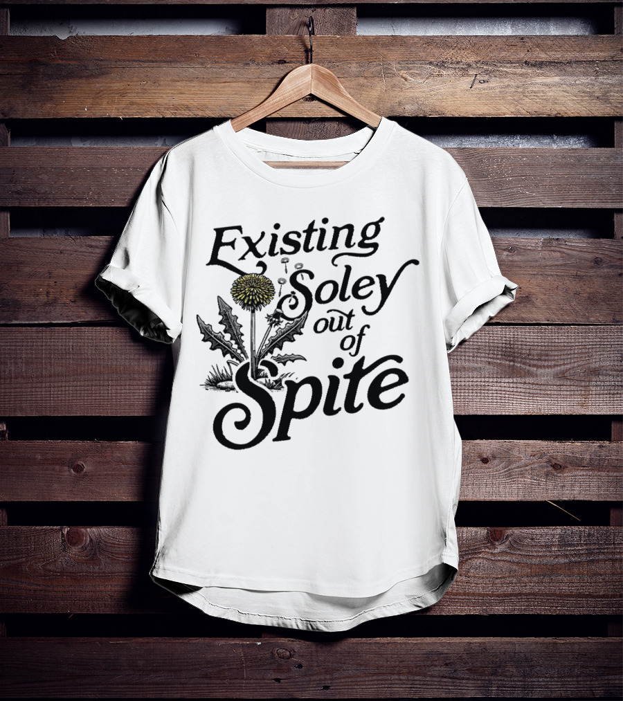 Existing Soley Out Of Spite Dandelion Motif T-Shirt