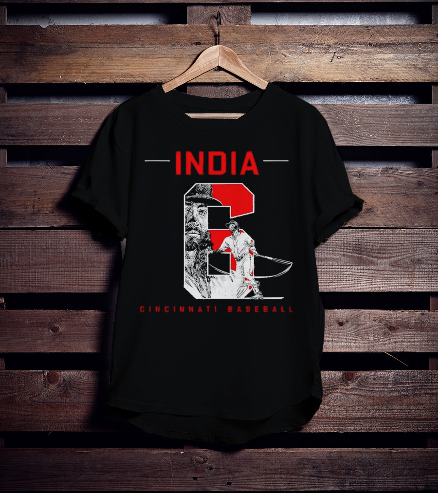 India Cincinnati Baseball Player T-Shirt