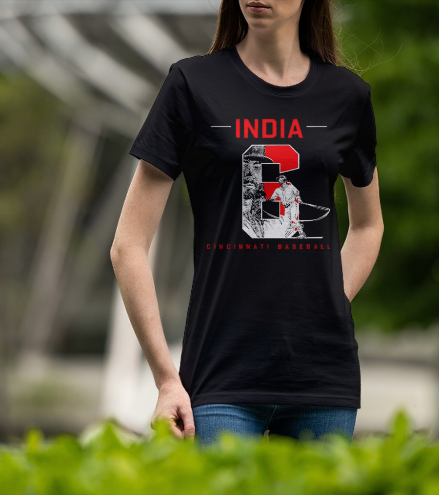 India Cincinnati Baseball Player T-Shirt