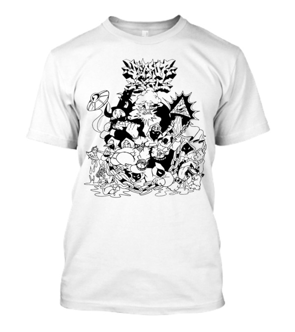 Madness White Cartoon Chaos Board Violence Slam T-Shirt