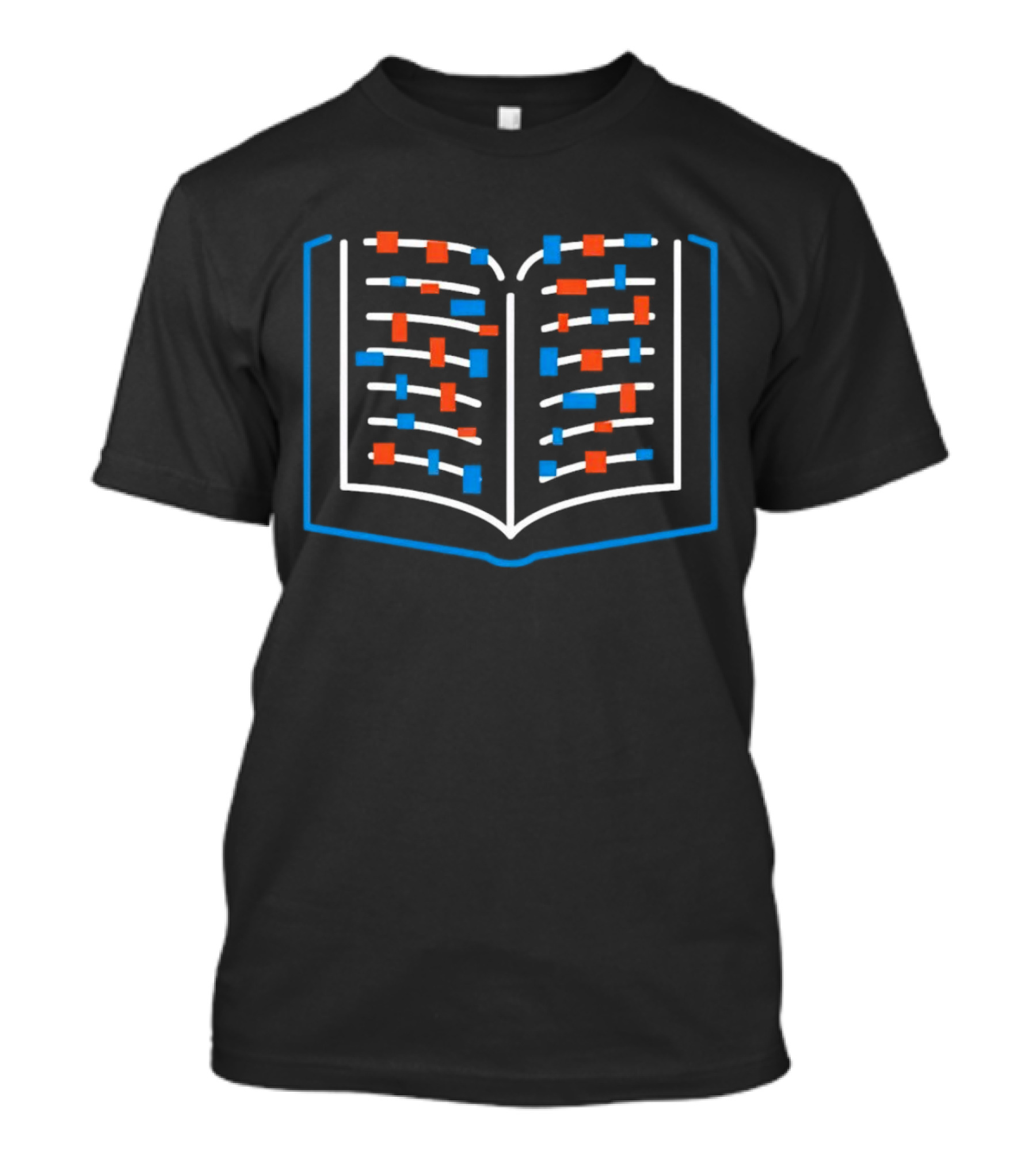 Neon Open Book Illustration With Abstract Color Blocks T-Shirt