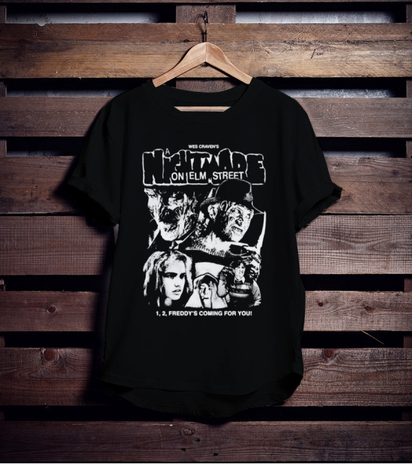 Wes Craven's A Nightmare On Elm Street 1, 2, Freddy's Coming For You T-Shirt