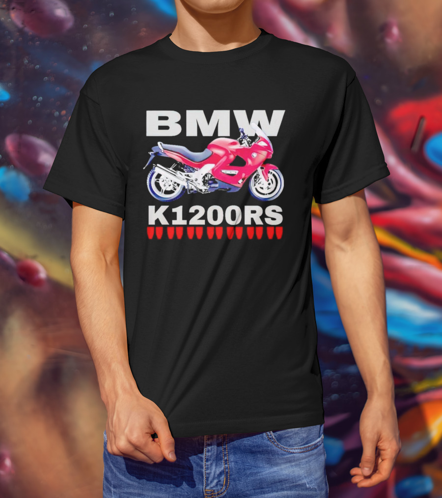 BMW K1200Rs Motorcycle Illustration With Red Iconic T-Shirt