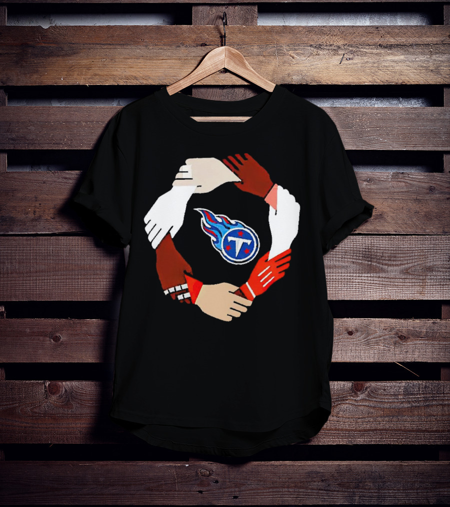 Tennessee Titans Unity Logo Hands Circle T-Shirt