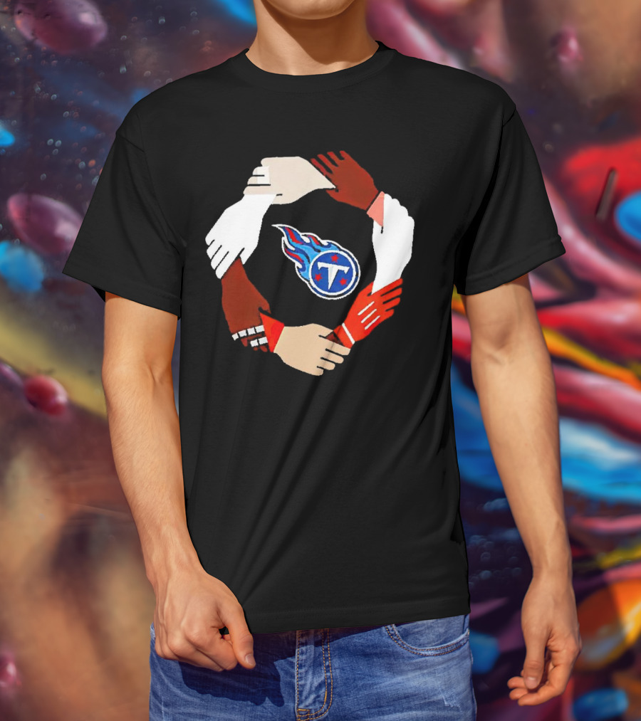 Tennessee Titans Unity Logo Hands Circle T-Shirt