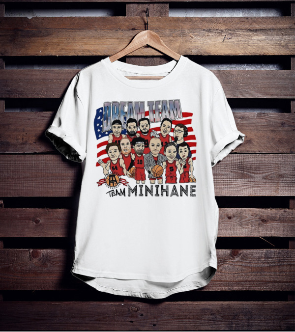 Dream Team Minihane Basketball USA Flag Characters T-Shirt