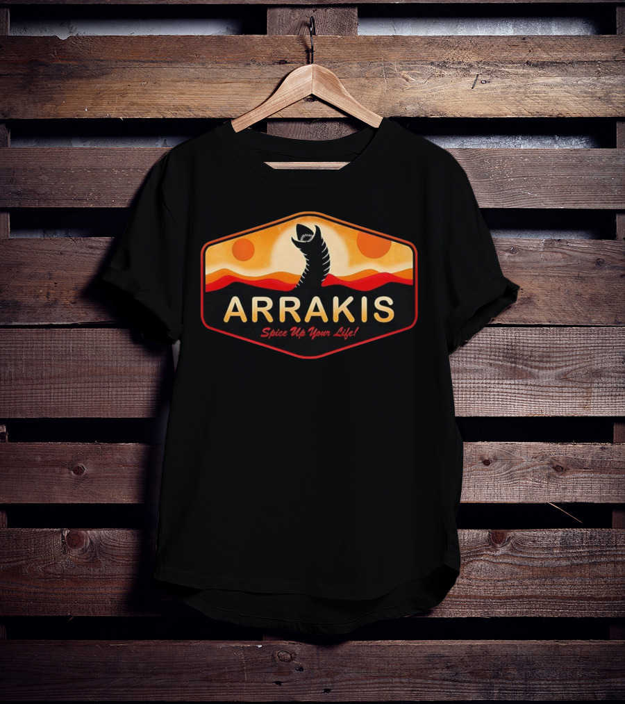 Arrakis Spice Up Your Life Dune Sandworm Desert Scene T-Shirt