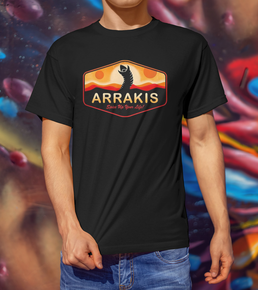 Arrakis Spice Up Your Life Dune Sandworm Desert Scene T-Shirt