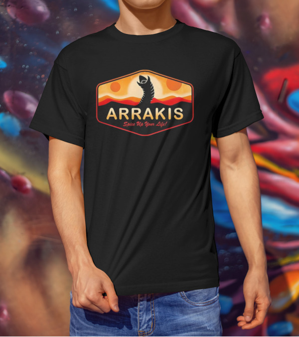 Arrakis Spice Up Your Life Dune Sandworm Desert Scene T-Shirt