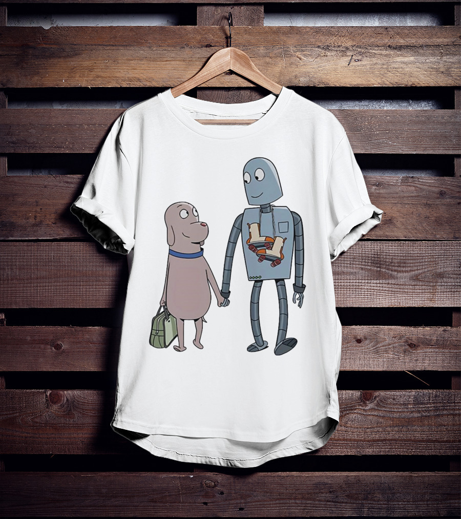 Companionship Adventure: Robot And Dog Journey T-Shirt