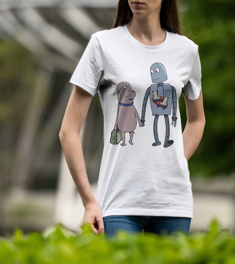 Companionship Adventure: Robot And Dog Journey T-Shirt