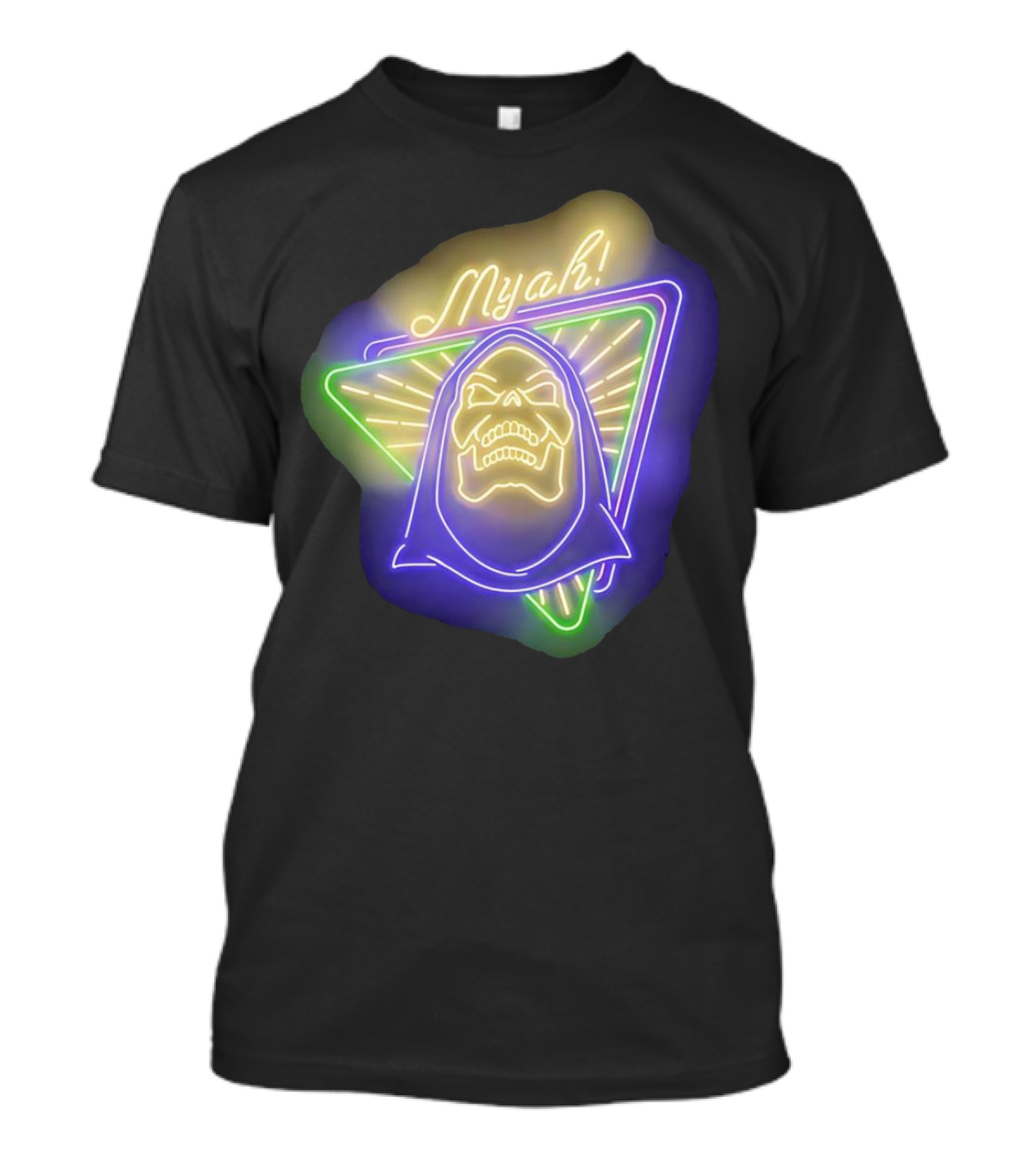 Skeletor Neon Myah Retro 80s Glowing Triangle T-Shirt