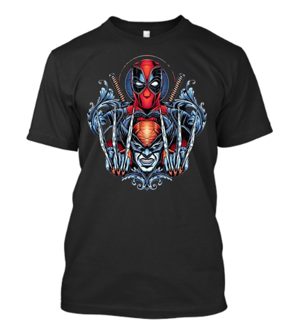 Deadpool And Wolverine Disastrous Duo Claws And Swords T-Shirt
