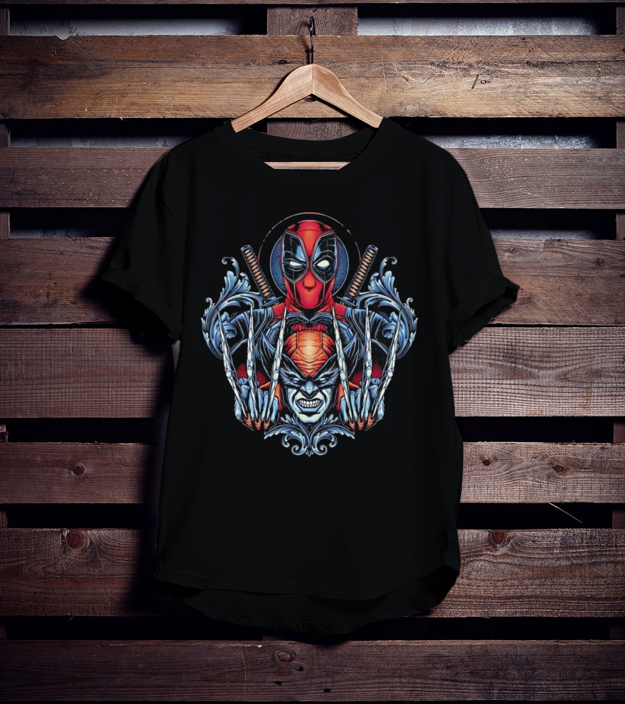 Deadpool And Wolverine Disastrous Duo Claws And Swords T-Shirt