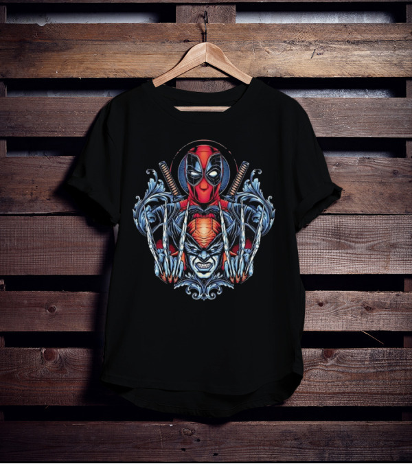 Deadpool And Wolverine Disastrous Duo Claws And Swords T-Shirt
