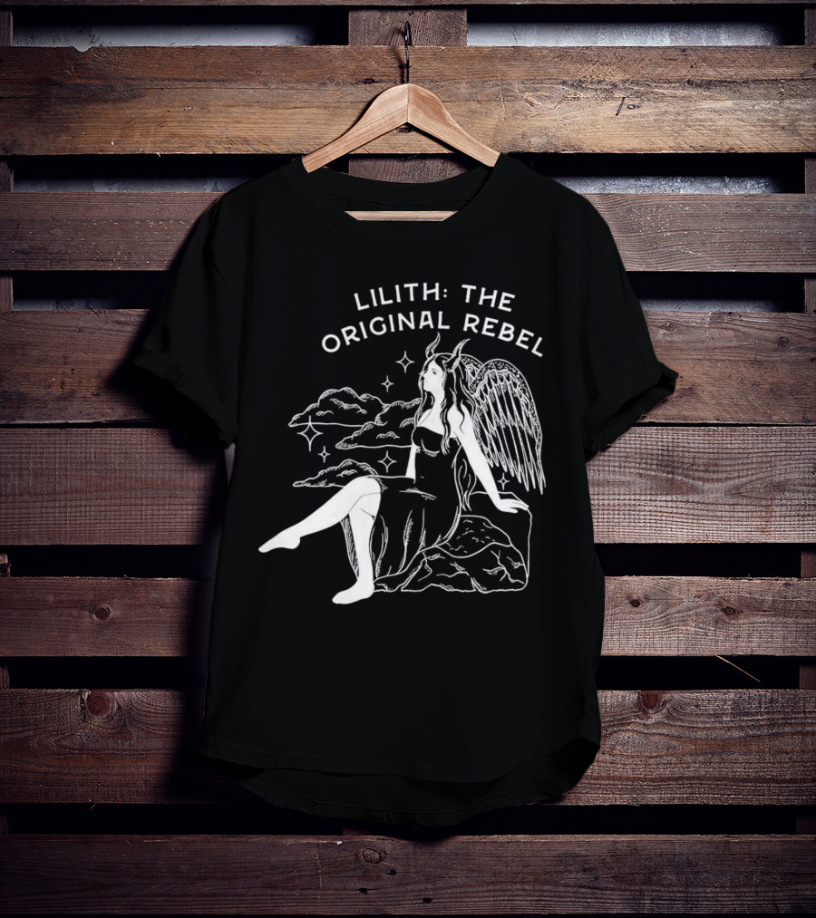 Lilith The Original Rebel Angelic Female Figure With Wings And Horns T-Shirt