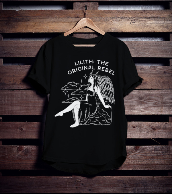 Lilith The Original Rebel Angelic Female Figure With Wings And Horns T-Shirt
