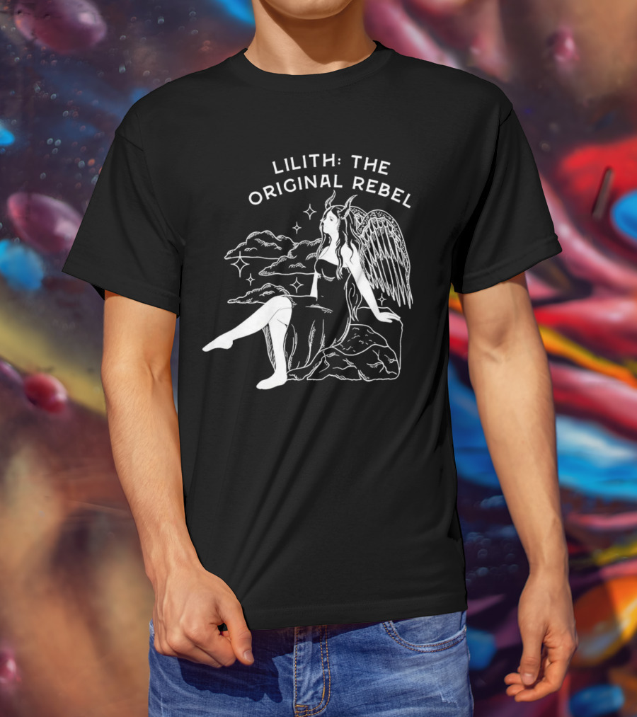 Lilith The Original Rebel Angelic Female Figure With Wings And Horns T-Shirt