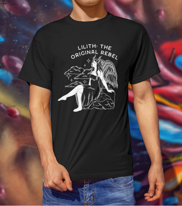 Lilith The Original Rebel Angelic Female Figure With Wings And Horns T-Shirt
