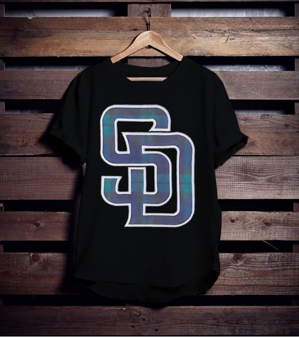 San Diego Padres SD Emblem With Bold Interlocking Letters T-Shirt