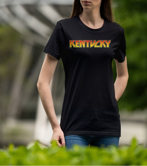 KENTUCKY Army Yellow Red Block Lettering T-Shirt