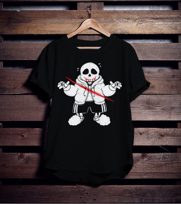 Sans Undertale Horror Zombie With Red Slash T-Shirt