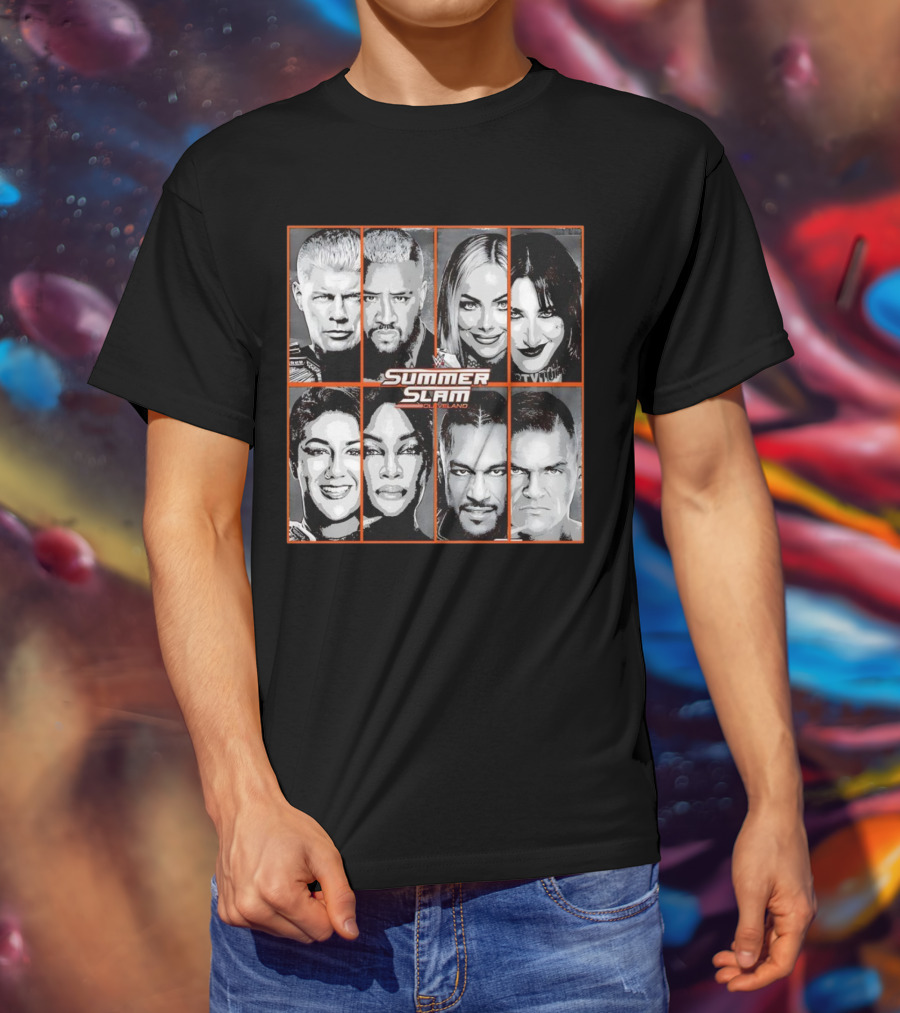 Summer Slam Cleveland WWE Superstar Collage T-Shirt