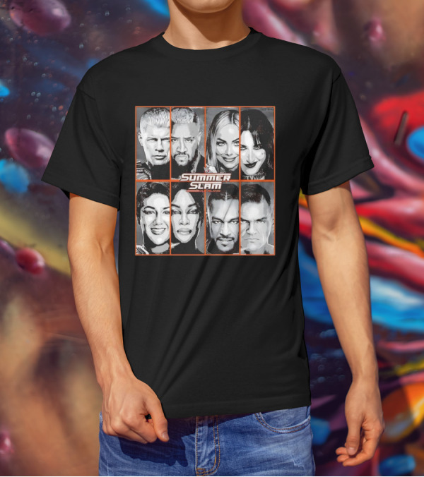 Summer Slam Cleveland WWE Superstar Collage T-Shirt