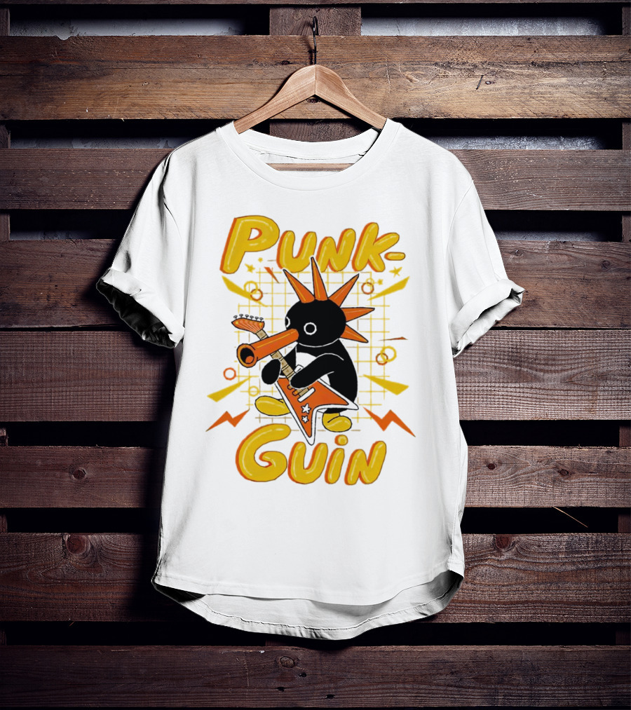 Punk-Guin Penguins Playing Musical Punk Guin T-Shirt