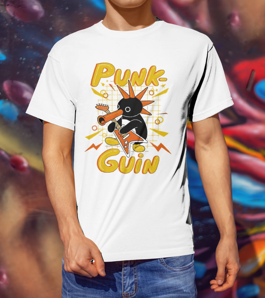Punk-Guin Penguins Playing Musical Punk Guin T-Shirt