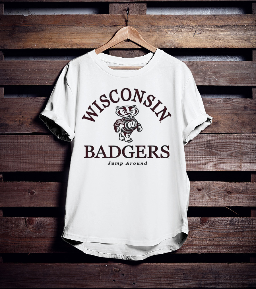 Wisconsin Badgers Jump Around Bucky Badger T-Shirt