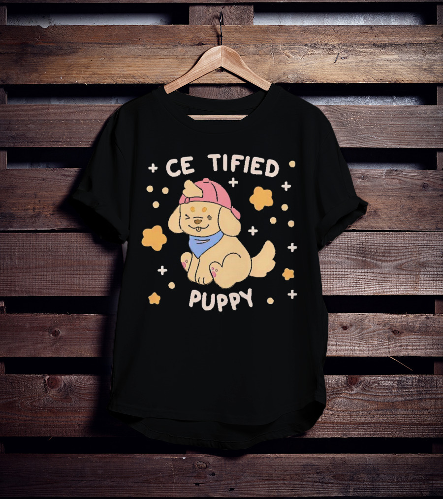 Certified Cute Puppy With Hat And Bandana T-Shirt