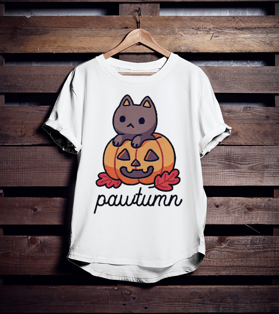 Halloween Cat Pawtumn Pumpkin T-Shirt