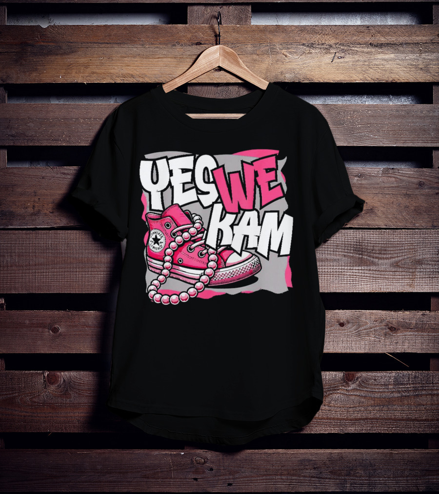 Yes We Kam Madam Shoes And Pearls Converse Sneakers T-Shirt