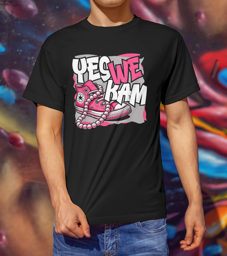Yes We Kam Madam Shoes And Pearls Converse Sneakers T-Shirt