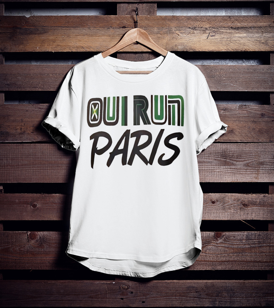 OUI RUN PARIS Star Lettering T-Shirt