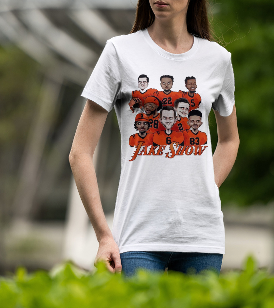 Jake Show Cartoon Cincinnati Bengals Football Players T-Shirt