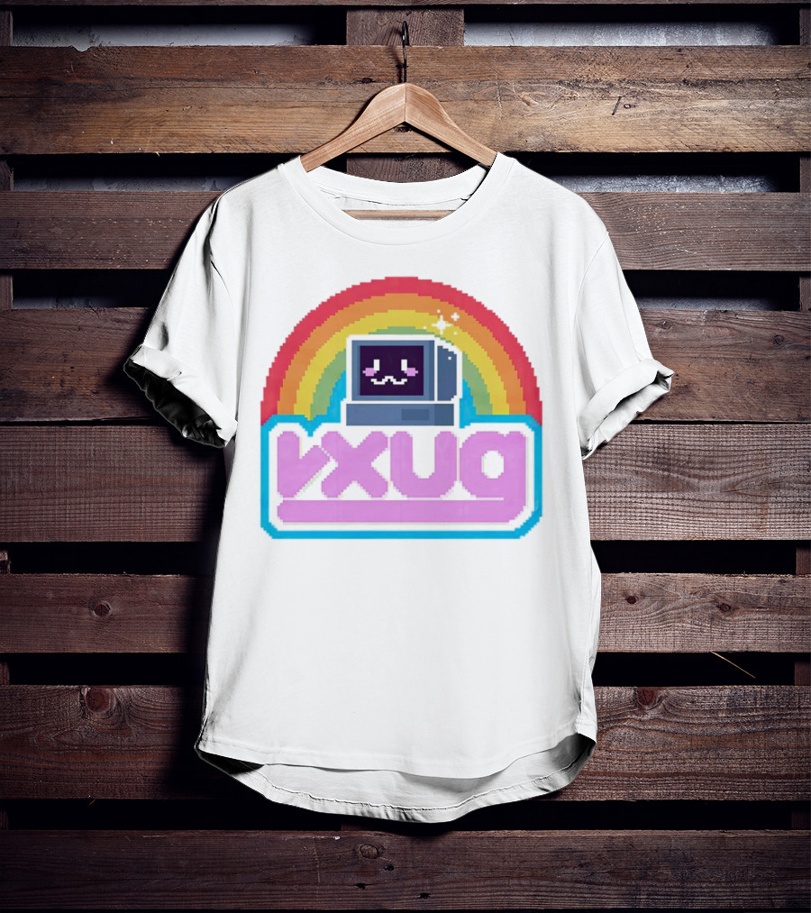Rainbow Vxug Pixel Art Retro Computer T-Shirt