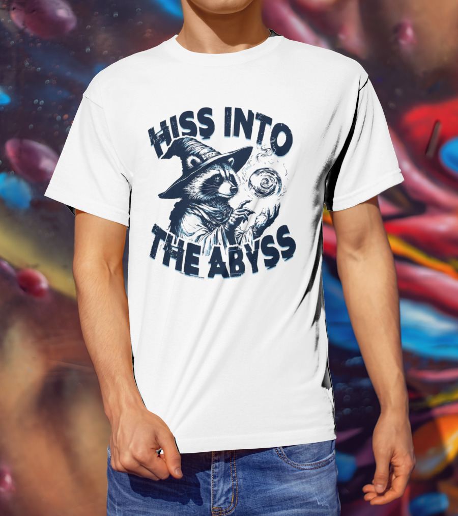 Hiss Into The Abyss Raccoon Witch With Magic Orb T-Shirt