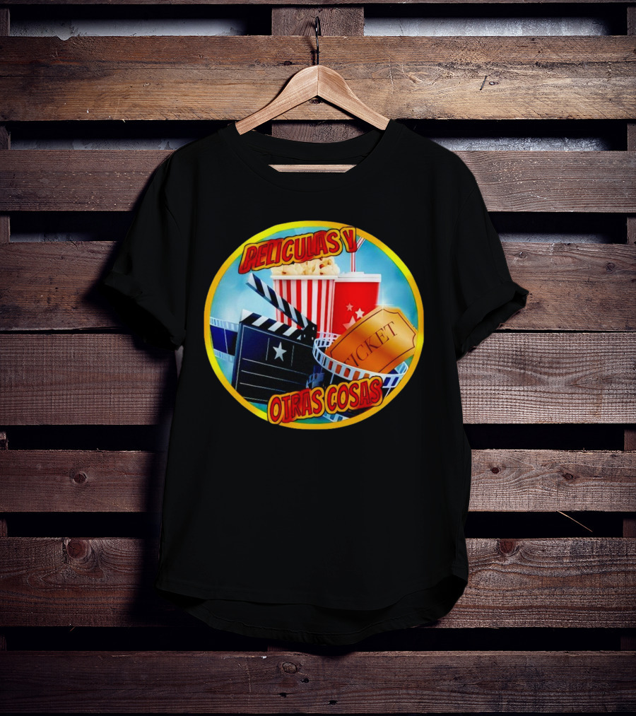 Peliculas Y Otras Cosas Con Claqueta, Palomitas, Ticket, Refresco Y Cine T-Shirt