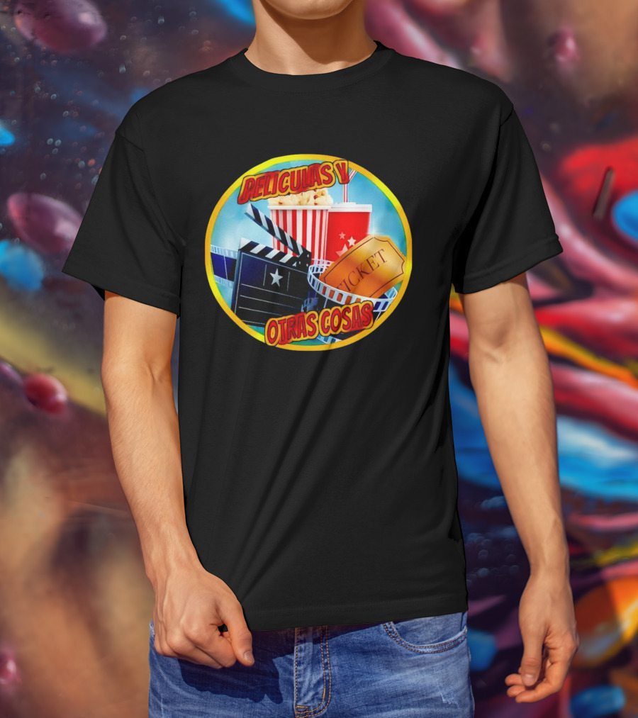 Peliculas Y Otras Cosas Con Claqueta, Palomitas, Ticket, Refresco Y Cine T-Shirt