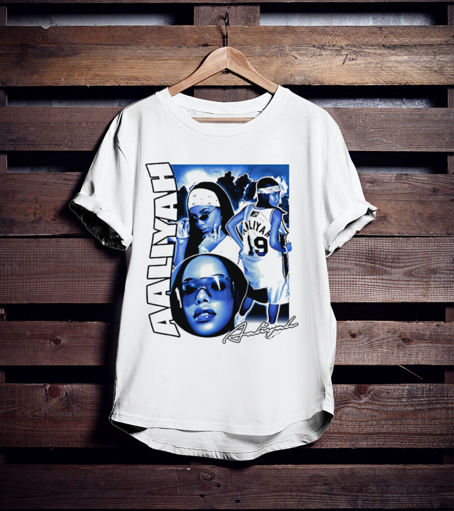 Aaliyah Vintage Rap Aaliyah 90s Style University Blue Jordan T-Shirt