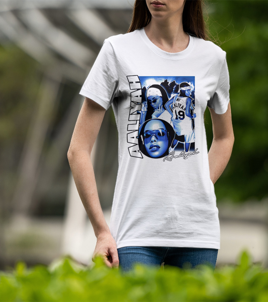 Aaliyah Vintage Rap Aaliyah 90s Style University Blue Jordan T-Shirt
