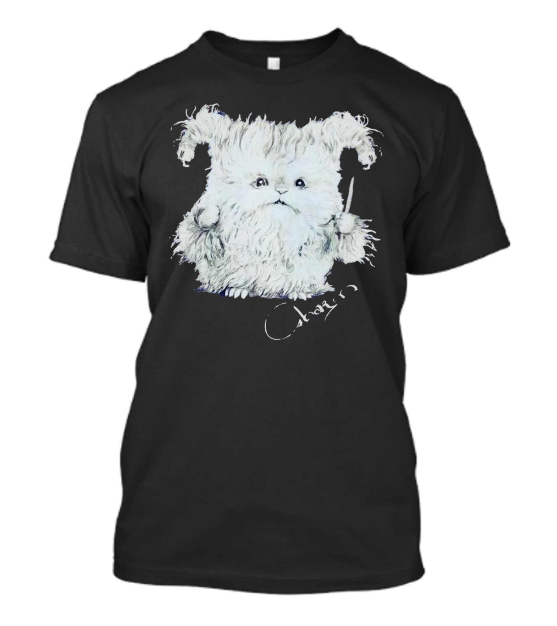Charm White Furry Creature With Knife T-Shirt