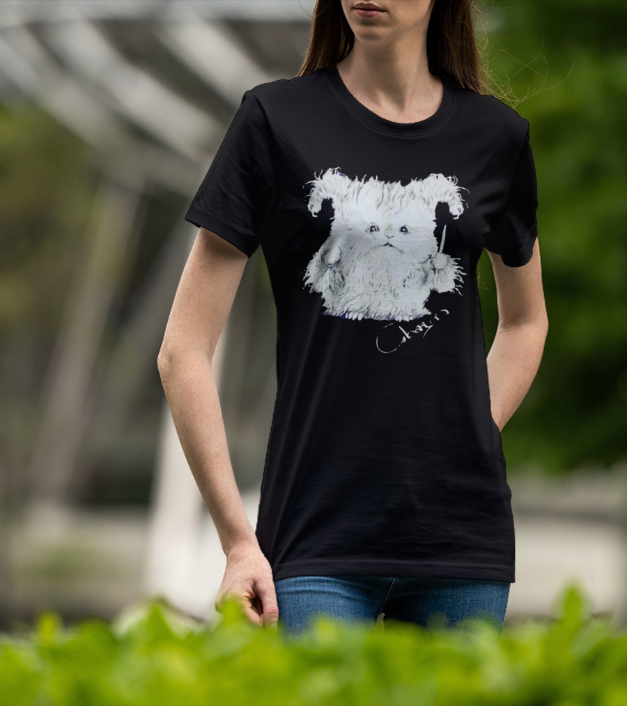 Charm White Furry Creature With Knife T-Shirt