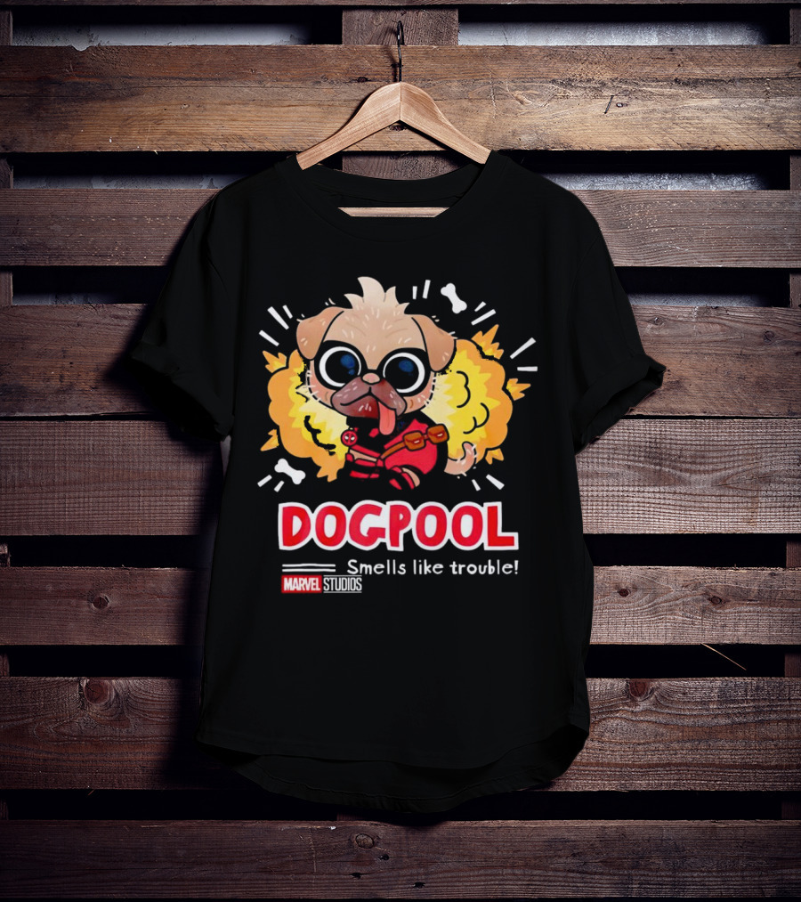 Deadpool Marvel Studios Dogpool Smells Like Trouble T-Shirt