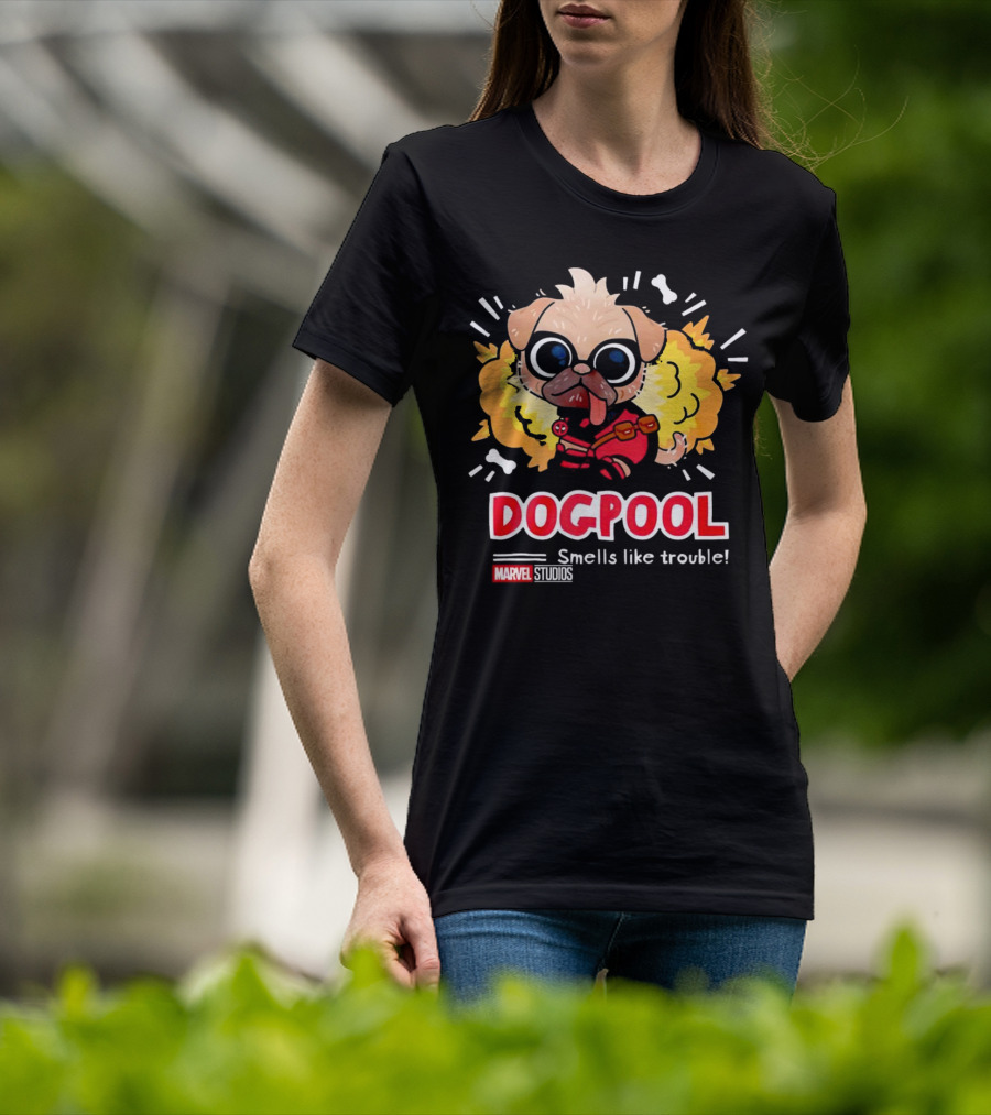 Deadpool Marvel Studios Dogpool Smells Like Trouble T-Shirt