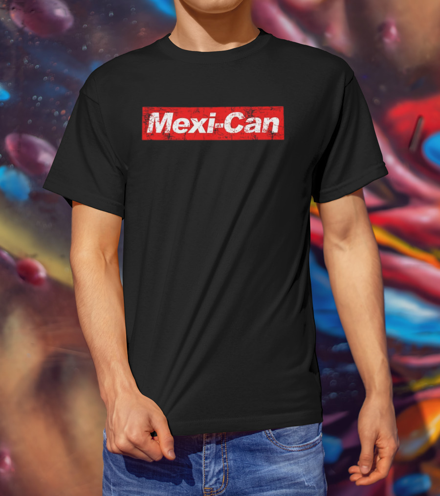 Mexi-Can Bold Red Grunge Style Typography T-Shirt