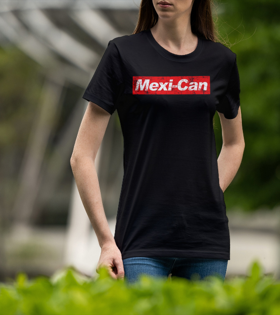 Mexi-Can Bold Red Grunge Style Typography T-Shirt